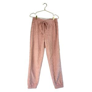 Crave Fame‎ Juniors Pink Velour Jogger Pants Heart Utility Pockets Sz M 162